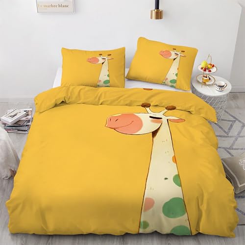 Housse de couette girafe en microfibre douce et zippée - 2