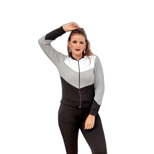 Conjunto Feminino Inverno Calça e Blusa Manga Longa frio (G, Cinza)