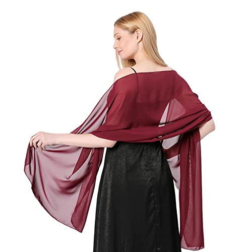 Proumhang Weiche Chiffon Tücher Schals Wraps für Braut Brautjungfer Hochzeit Party Abendkleid und besonderen Anlass Kleider Elegante Seidenschals...
