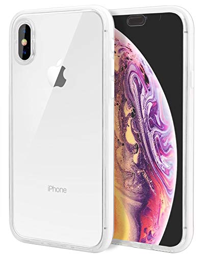 LONTECT Compatible iPhone Xs Max Waterproof Case Slim Thin Clear Full Body Protection Dust/Snow Proof Shockproof Built-in Screen Protector Cover Case for Apple iPhone Xs Max 6.5 2018, Transparent