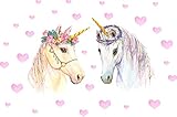 ✅Größe des entfalteten Aufklebers: Ca. 60 x 40 cm ⭐ Der Schöne Einhörner sind ein perfekter Aufkleber für jedes Mädchenzimmer. Das perfekte Geschenk für jeden Pferde- und Einhornliebhaber.