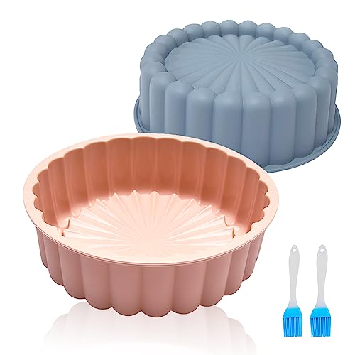 Haggt® 2 Pcs Kuchenform Silikon Rund, Silikon Backform Rund, Silikonform...