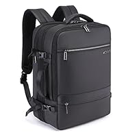 Arctic Hunter Backpack 35L Expandable Laptop Backapck for Office Travel Business Laptop Bag Fit Up to 17-inch Laptop Water-resistant Anti-theft Backpack with USB Port Multi-Layer Large Capacity Bag for Men, Black