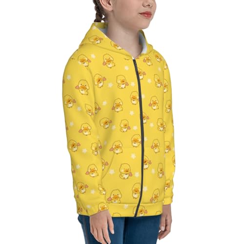 Little Cute Duck Kids Pullover Hoodies Boys Zip Up Sweatshirts Girls Athletic Clothes with Pocket4