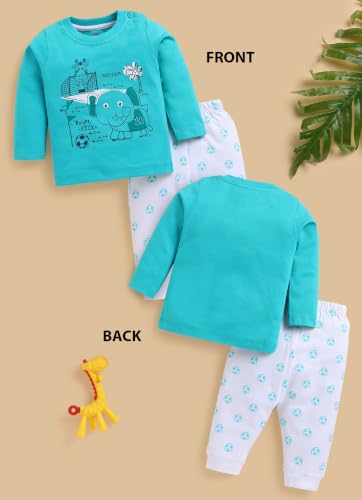 Image of LuvLap Baby Boys 100% Cotton Full Sleeve Boys T-Shirt & Pyjama Sets, Pack Of 3