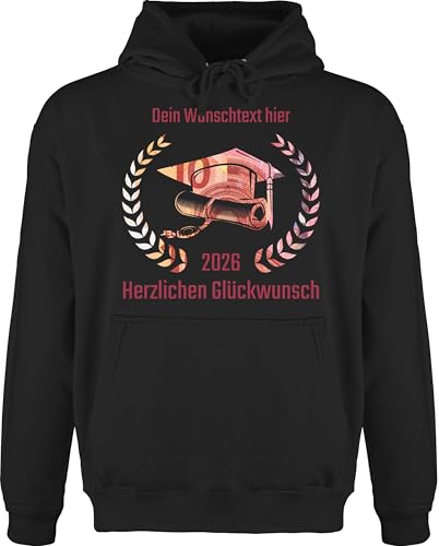 Hoodie Herren Pullover Männer - Dein Wunschtext Abschluss 2026 Glückwunsch | Geschenk Bachelor | 10. Klasse Abschluss Grundschule | Master Abschluss Geschenk ABI - M - Schwarz