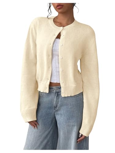 Image of SOLY HUX Women's Button Down Cropped Lightweight Cardigan Sweater Cute Fall Fashion 2026