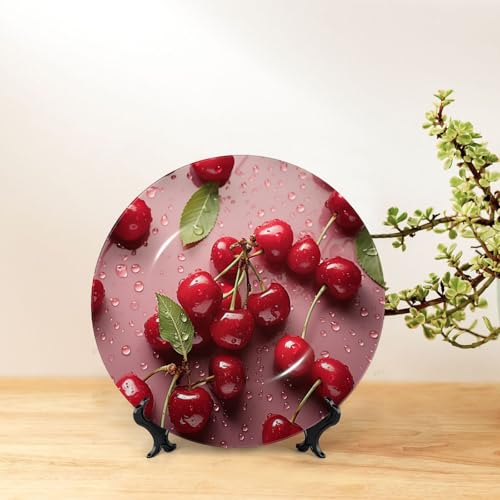 Assiette décorative cerise pour sublimer votre buffet de salon - 7