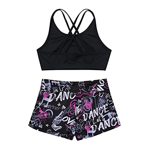 Kids Girls 2Pcs Tankini Tracksuit Sport Gymnastics Crop Top with Shorts Swimsuit Swimwear Activewear4