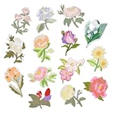 ワッペン アイロン刺繍 MUNCVY アップリケ DIY服 フラワー 花 モチーフ おしゃれ カワイイ 装飾 男の子 女の子 保育園 幼稚園 パッチ 補修 小さいサイズ 14枚セット 衣類 浴衣 手袋 手帳 飾り