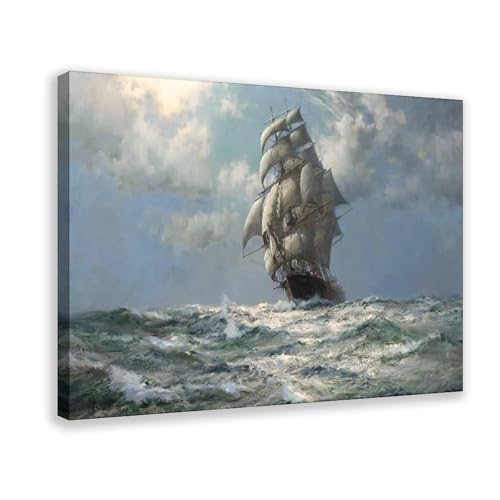 Toile Moonlight South Pacific Montague Dawson au rendu artistique d'exception