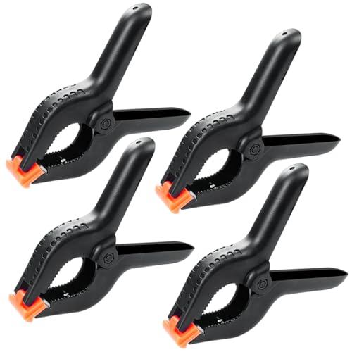 4 Pcs Spring Clamps 4 in Plastic Heavy Duty Spring Clips for Crafts Mini Clamps for Woodworking and Backdrop Clips Clamps for Photography for Backdrop Stand Photography Home