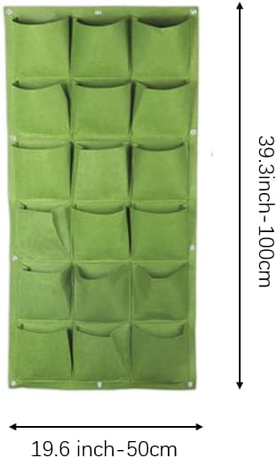 Miniatura 2 de AA006-18G - Bolsas colgantes de cultivo para plantar, 18 bolsillos, para montar en la pared, bolsas colgantes para macetas, contenedor vertical de