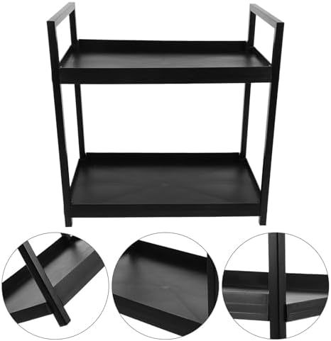 NUOBESTY Çift katmanlı kozmetik düzenleyici, demir, ayakta duran banyo rafı, parfüm ve makyaj için kompakt ve sağlam - Görsel 5