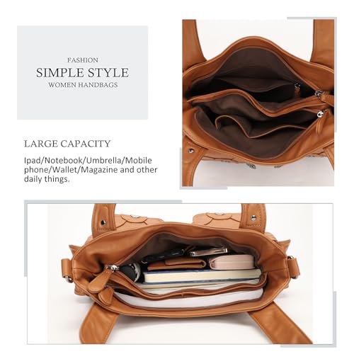 Image of KL928 Women's Large Purses Handbags PU Leather Multi-Pocket Shoulder Bag | Large