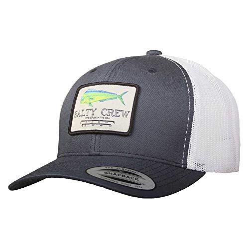 Image of Salty Crew Mahi Mount Retro Trucker Hat Navy /White OS - Baseball Hat Unisex Adjustable for Adults Premium Cotton Hat Outdoor Sports for Men and Women