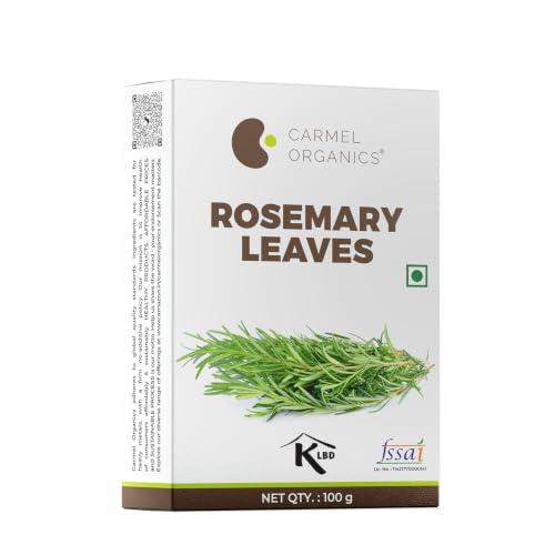 Image of CARMEL ORGANICS Rosemary Leaves Whole 100 Gram | With Spray Bottle, Useful For Hair Growth, Herbal Tea, And Cooking, Natural, No Added Preservatives And Additives