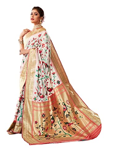 Sari indien traditionnel pure soie paithani 7674 drapé parfait de 6,3m