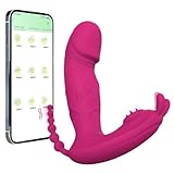PQKuss Butterfly Vibrator 3 in 1 Tragbarer Panty vibrator Sex Toys mit APP-Steuerung 9 Modi exspielzeug Für Frauen Paare G-Punkt Klitoris Stimulator Analvibratoren Massagegerät Klitoris (Rosa)