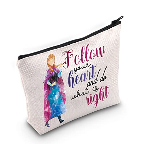 Trousse à maquillage avec fermeture éclair pour fans d'Anna - Cadeau de princesse Anna - Cadeau Elsa, Cœur U-follow, Trousse à maquillage Cover