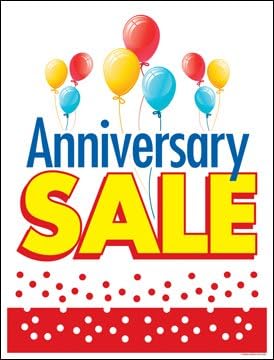 P70ANN Anniversary Sale Balloons Window Sale Business Store Sign Posters (P70-38" x 50")