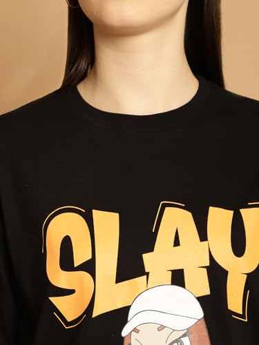 Image of Fabflee Women's Cartoon Oversized Fit Tshirt