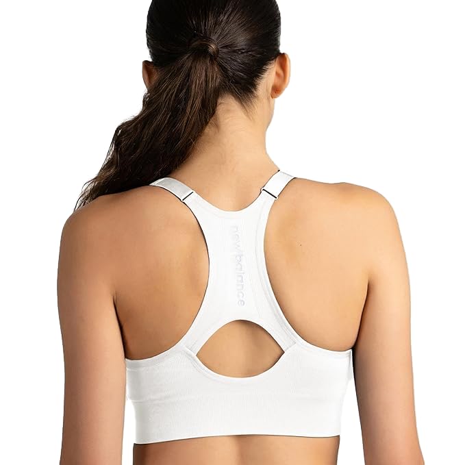 Soutien-gorge de sport New Balance blanc sans coutures anti-irritations L