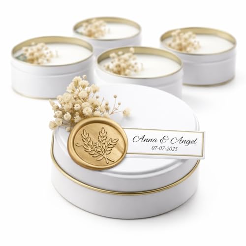 Luxury Mini Scented Candles with Bouquets – Wedding Candle Favors,