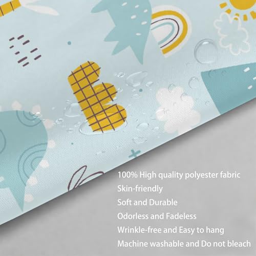 Rideaux de douche en tissu polyester haut de gamme avec impression 3D dinosaure durable