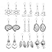 Dreuyet 9 Pairs Biology Gifts Earrings Set Unique Charm Chemistry Atom DNA Microscope Brain Heart Light Bulb Globe Scientist Earrings for Women Science Nerd Jewelry Gifts (Simple)