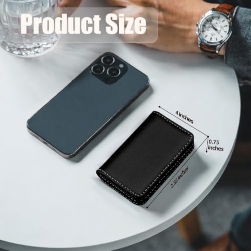 Image of Business Card Holder PU Leather with Magnetic Closure