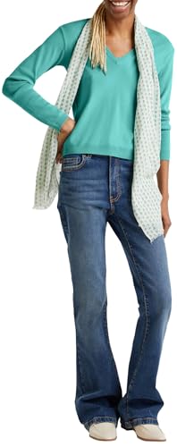 United Colors of Benetton Maglia Scollo V M/L 1091D4625 Maglione, Verde, M Donna