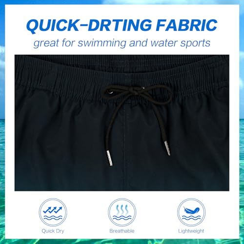 Mywu Mens Swim Trunks with Compression Liner 5 Inch Board Shorts Quick Dry Swimwear 2 in 1 Beach Shorts Bathing Suit4