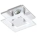 Produktbild EGLO LED Deckenlampe Almana, 1 flammige Wandlampe modern, Deckenleuchte aus Metall und satiniertem Glas, Wandleuchte in Chrom, Weiß, Klar, Wohnzimmerlampe, Flurlampe mit GU10 Fassung