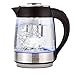 Electric Tea Kettle, Cordless Glass Pot 1.8 Liter, Stainless Steel Hot Water Heater with Tea Infuser LED Light, BPA-free Fast Boiling Teapot with Automatic Shut Off, Great For Home & Kitchen Use.