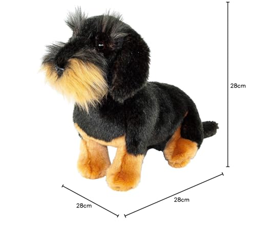 Teddys Rothenburg Kuscheltier Rauhaardackel sitzend schwarz/braun 28 cm Plüschdackel Uni-Toys