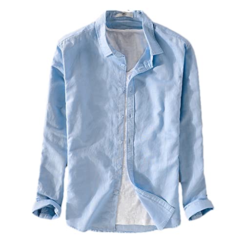 Chemise en lin homme bleu clair pour vos journées d'été et sorties décontractées