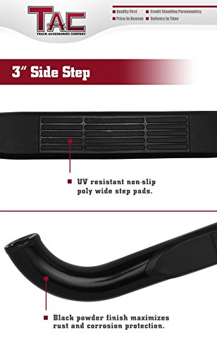 Tac Side Steps Fit 2006-2011 Jeep Commander (7 Passenger Commander W/Rear A/C Only) Pickup Truck 3" Black Side Bars Nerf Bars Step Rails Running Boards Off Road Exterior Accessories (2 Pieces) #TOP2