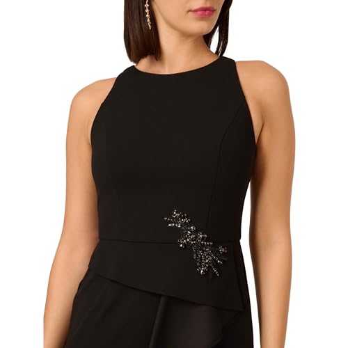 Image of Adrianna Papell Women's Beaded Crepe Halter Gown
