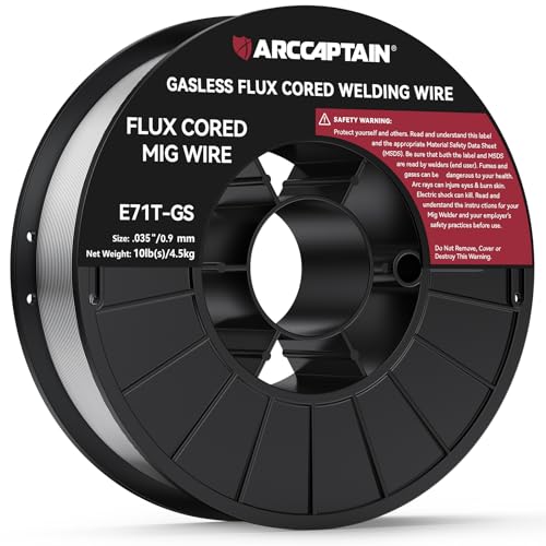 Image of ARCCAPTAIN Flux Core Welding Wire .035, E71T-GS 035" Flux Core Welding Wire Gasless Low Splatter 10Lbs Mig Welding Wire Mild Carbon Steel Compatible With Lincoln Miller Forney Harbor Welder 4.5KG