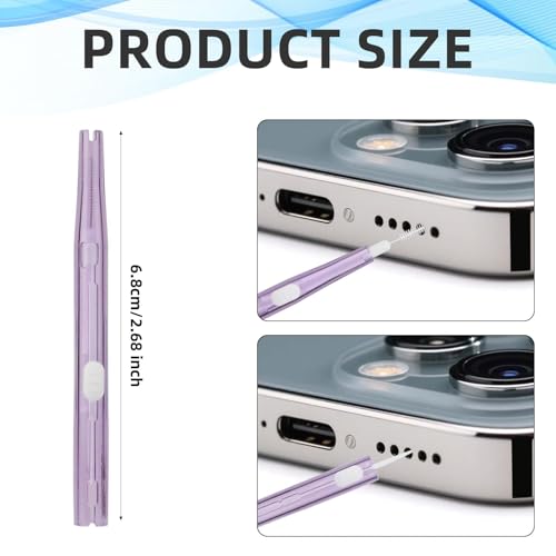 Image of 12 Pcs Phone Cleaner Tool for Charging Port and Speaker, 68mm Precision Brush, Phone Cleaning Kit, Ideal for Smartphones and Small Spaces(Brown)