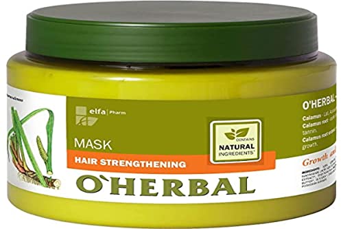 O'Herbal Mascarilla Fortificante Natural Ecológica Hidratante Sin Sulfatos Ni Siliconas Profesional Para Fortalecimiento Del Cabello / Pelo Con Extracto De Raíz De Cálamo O'Herbal 500Ml 500 ml Cover