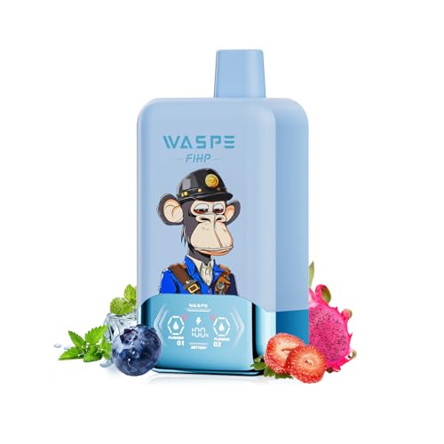 【40000回】電子タバコ 使い捨て Waspe 40000回吸引可能 ダブルフレーバー シーシャ 持ち運び vape ベイプ LEDディスプレイ 爆煙 650mAhバッテリー Type-C充電 禁煙パイポ 16風味セット ニコチンなし タール無し (40