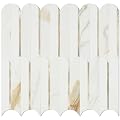 Vamos Tile Peel and Stick Backsplash Seamless Tile,10 Sheets Stick on Backsplash for Kitchen & Bathroom, Calacatta Gold+Matt Pure White Marble Look PVC+ Light Gold Self Adhesive Backsplash Tile