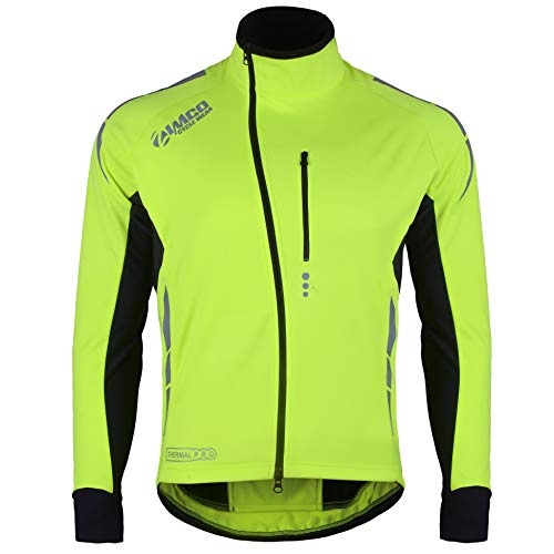 Zimco Pro Men Winter Cycling Jackets High Viz Bicycle Jersey Windproof Thermal Insulated Jacket (Medium, Neon Green) - Thumbnail 4