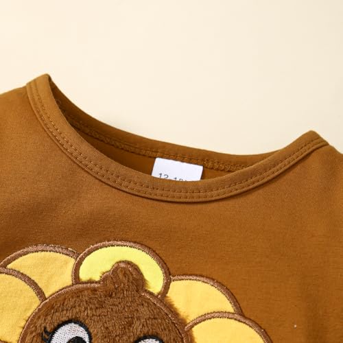 Noubeau Toddler Baby Girl Thanksgiving Outfits Cute Turkey Ruffled Shirt Flared Sleeves Top Polka Dot Pants3