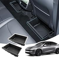 LANGBEAN 2 Stück Aufbewahrungsbox Unter dem Sitz für Tesla Model Y 2026 2025 2024 2023, TPE Organizer Verstecktes Tablett für Vordersitze für Model Y Juniper Zubehör