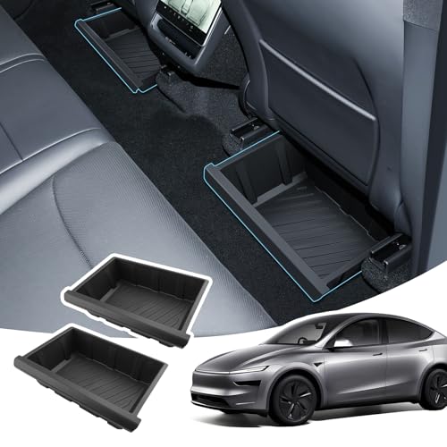 Accesorios Model Y Juniper para mantener el orden bajo el asiento en viajes largos familiares