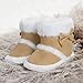 HsdsBebe Baby Boys Girls Snow Boots Premium Button Non Slip Soft Sole Toddler First Walker Winter Warm Crib Shoes(HM0229 khaki,2)