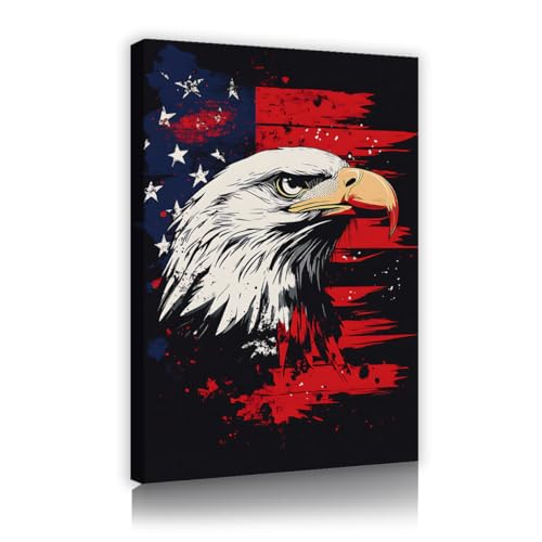 Peinture patriotique urbaine sur toile paysage d'oiseaux 30x45